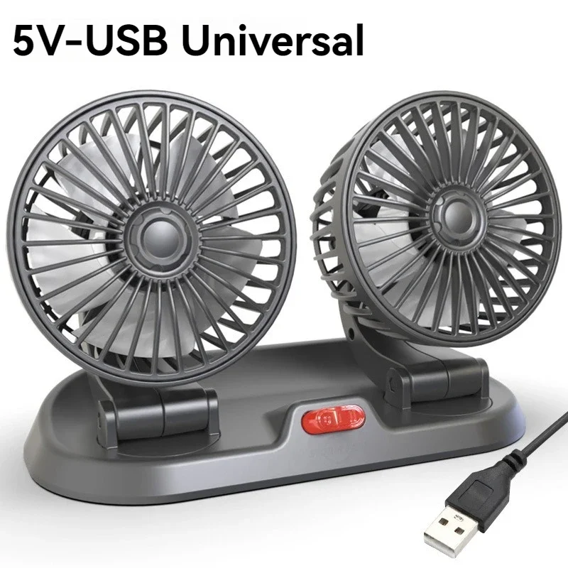 Car Fan Car Flash F410 Double-head Folding Rotatable Head Fan Gently Circulates Large Air
