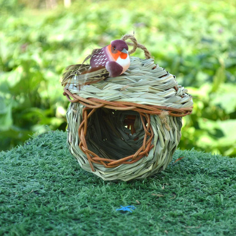 Dww-nid Oiseau, Maison Oiseaux Exterieur Paille Tisse La Main