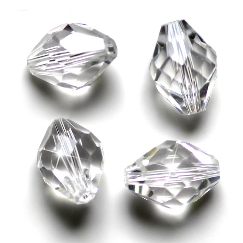 StreBelle Wholesale 100pcs White Black Faceted Glass Crystal Loose