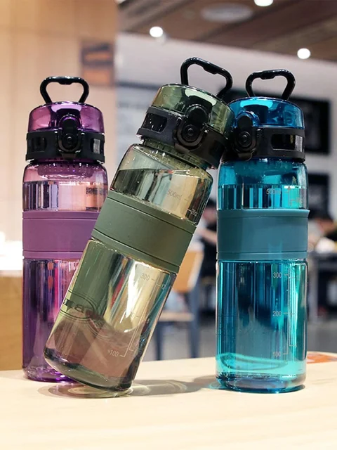 1pc Portable 500ml Plastic Water Bottle Sports Leak-proof Plastic Cup Drinkware With Tea Filter Tour Gym Outdoor Transparent Cup 3
