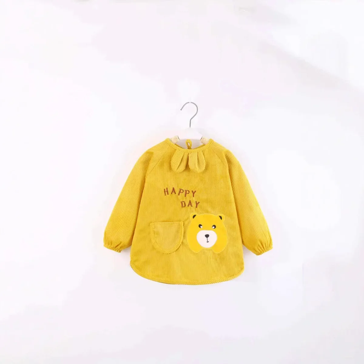 Pure Cotton Baby Feeding Apron Long Sleeve Autumn Winter Style Child Eating Coverall Dirt Resistant Protective Clothing