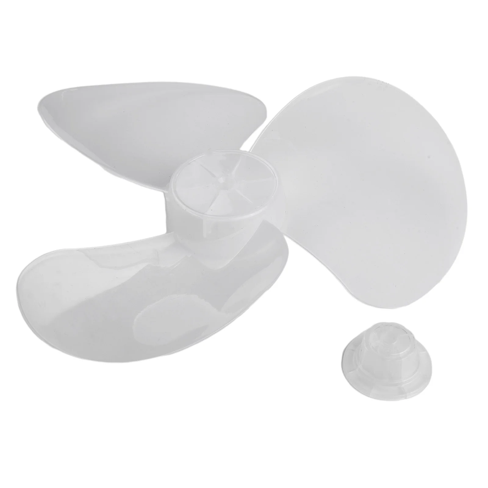 

12\" Plastic Fan Blade Transparent White 1pcs 3 Leaves Home Improvement Radius 14cm Standing Pedestal Floor Wall High Quality