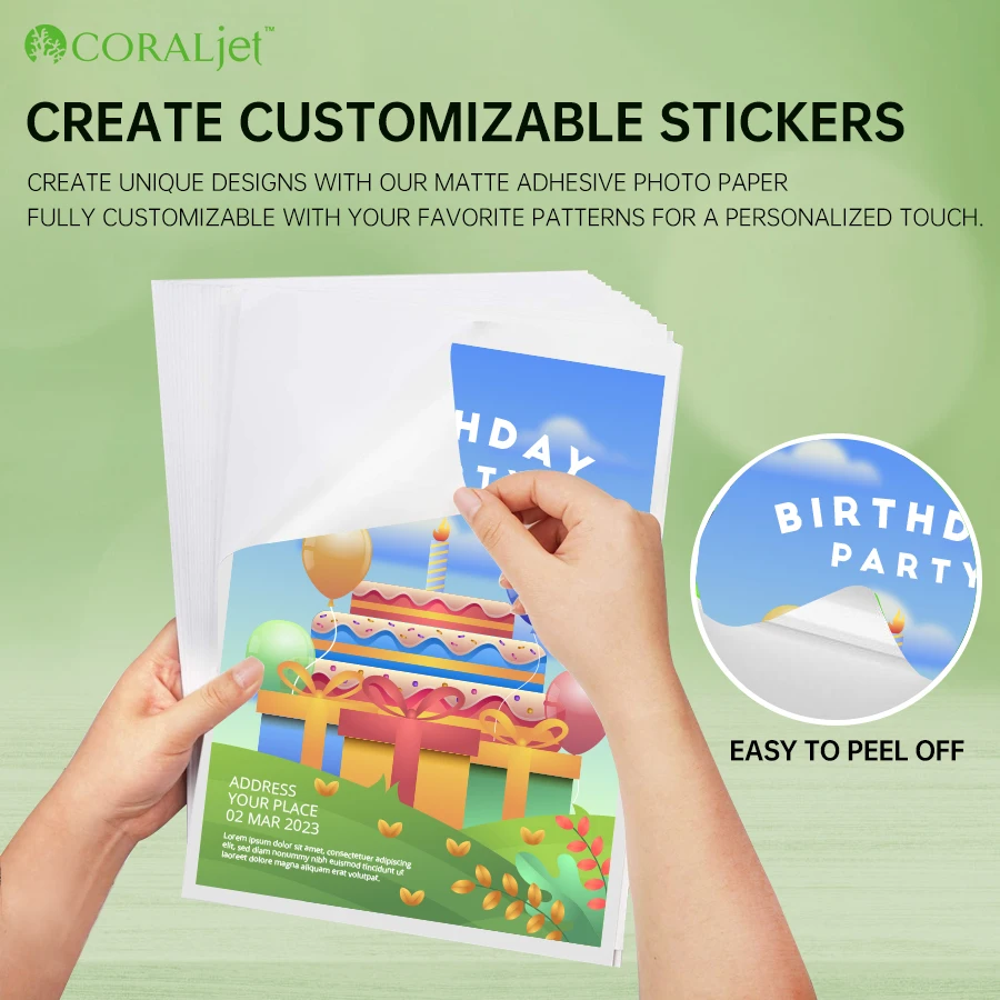 Self-Adhesive Matte Sticker Photo Paper Compatible Inkjet Printer Decal Crafts 20/50 Sheets printable sticker paper sticker paper photo paper photo printing paper
