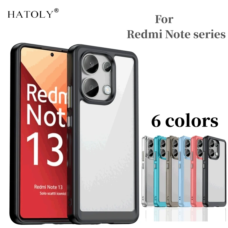 Per Xiaomi Redmi Note 13 Custodia 4G Xiaomi Redmi Note 13 4G Cover Funda Hard Pc Tpu Cover Protettiva In Silicone Redmi Note 13 4G