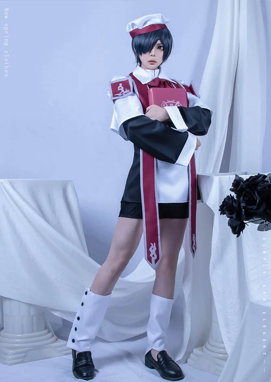 

Hot Anime Black Butler Ciel Phantomhive Choir Cosplay Costume Full Set Suit Wig Women Lolita Dress Uniform Role Play Clothing