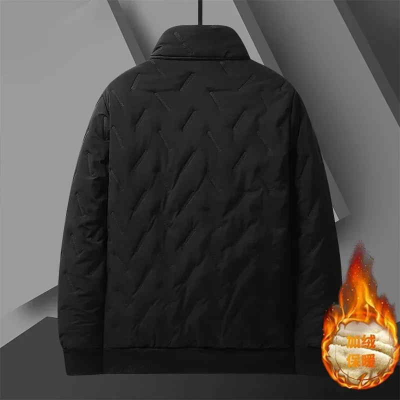 Men's Clothing Autumn Winter Lambswool Warm Thicken Jackets Waterproof Jogging Casual Coat Men Fashion Loose Grey Parke Jacket