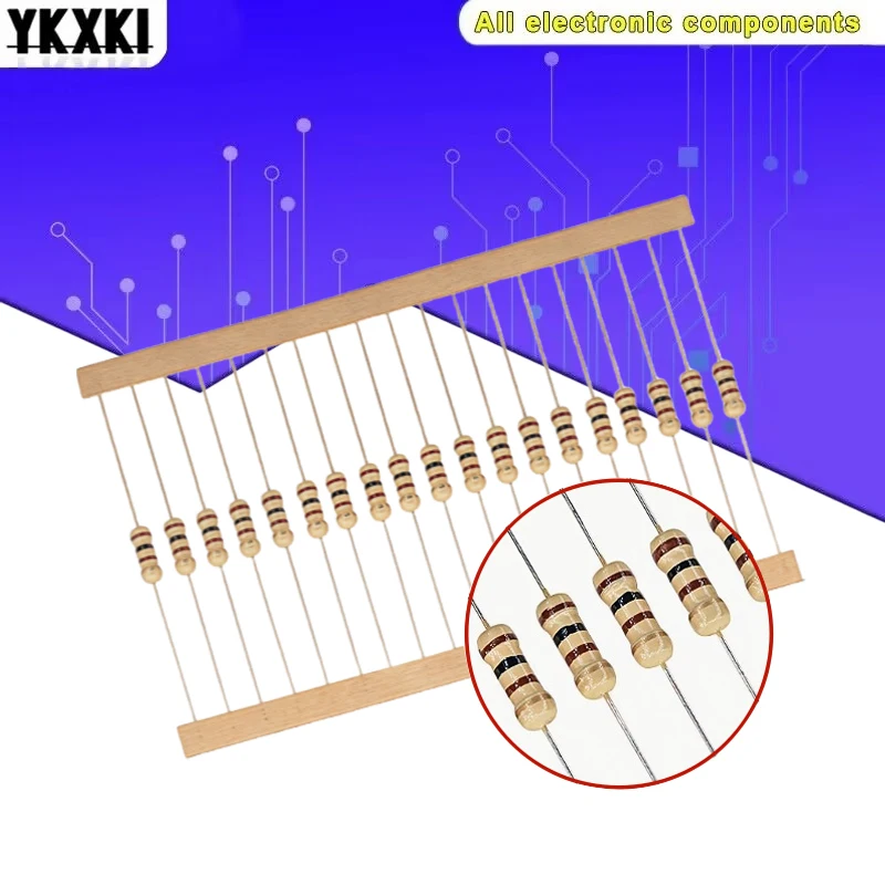 50PCS 5% 1/2W Carbon Film Resistors 100R 220R 1K 1.5K 2.2K 4.7K 10K 22K 47K 100K 100 220 1K5 2K2 4K7 Ohm New Resistance 1R~1M