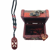 The Illusionist Cosplay Wood Necklace Locket Pendant Couple Lovers Custom Photo Handmade Unisex Jewelry Prop 1