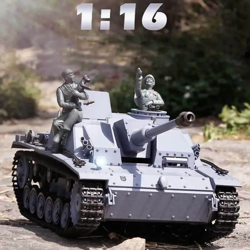 Henglong Remote-controlled Tank 3868 Military Battle Model 1/16 German Iii-f8 Assault Gun Boy Gift Toy 3
