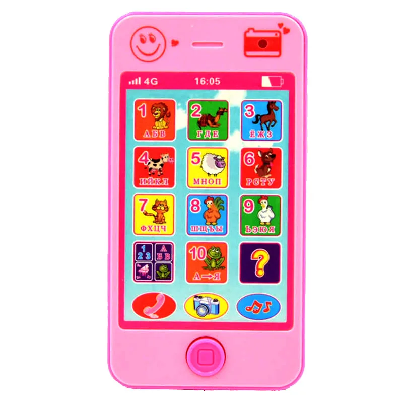 Simulation Baby Phone Toy Russian Learning Machine Electronic Touch Screen Mobile Phone Toy Russia Child Development Toys gift 6