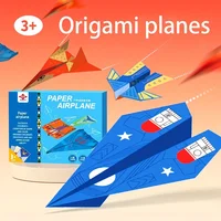 36 Sheets Children’s Paper Airplane Origami Set 12 Models DIY 3D Colored Papers STEM Science Kit for Kids Handmade Craft Kit Toy