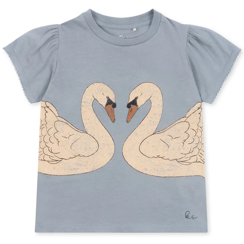 2024 Summer KS Baby Girls Cartoon Swan T Shirts Bodysuits Children's Clothing Boys Cotton Gorilla T-shirt Polos Kids Homewear 5