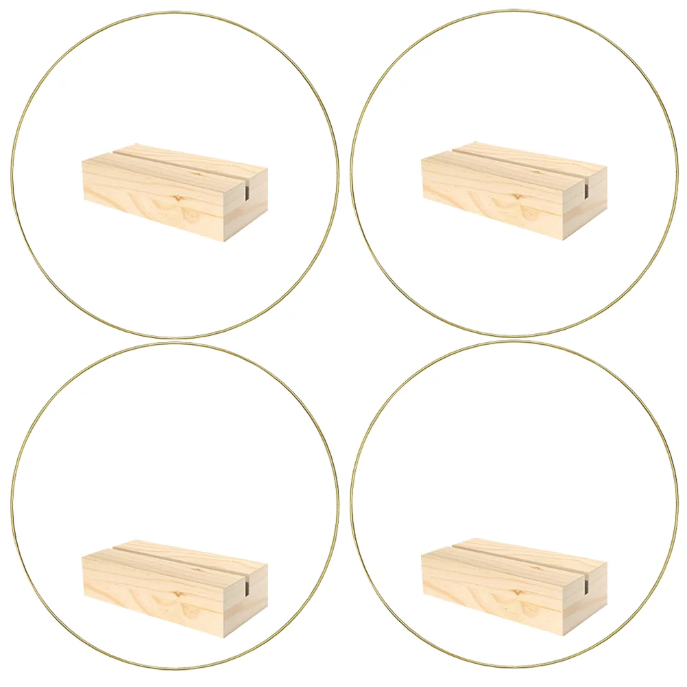 

4 Sets Craft Table DIY Wreath Moon Garland Dream Catcher Rings Metal Wood Centerpieces for Tables