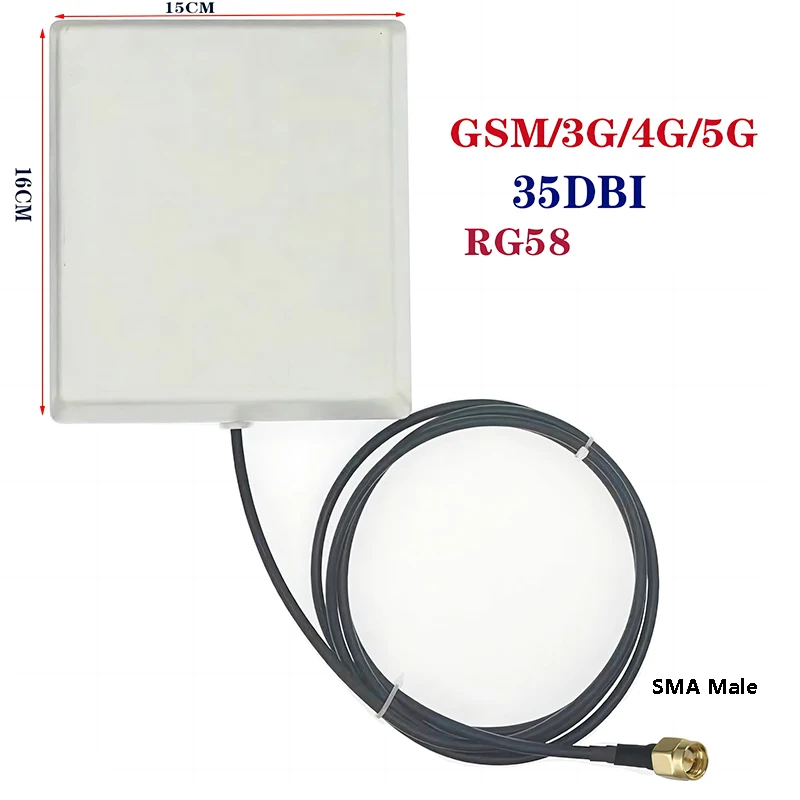 Base Station Plate Antenna GSM/3G/4G/5G 700-2710mhz 600-6000mhz Indoor And Outdoor Flat Wall Hanging SMA N Connector 35dbi