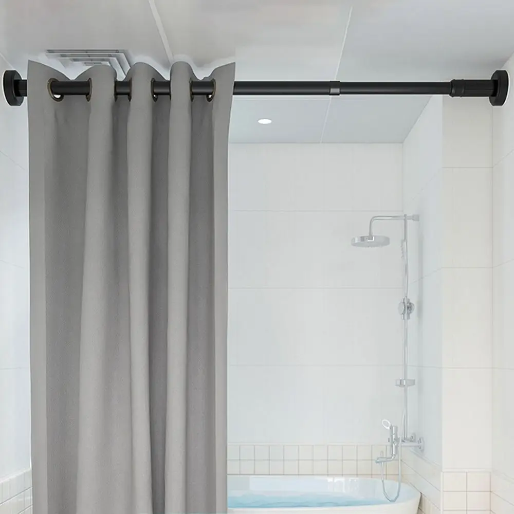 Durable Stainless Steel Clothes Drying Rack Hollow Adjustable Telescopic Pole 35-80cm Flexible Curtain Rod for Balcony Bathroom