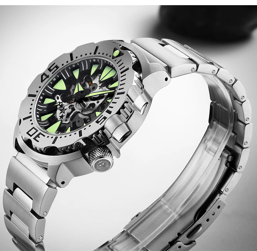 ADDIESDIVE Luxury Men Watches 2022 New Automatic Mechanical Wristwatch Skeleton Design Waterproof C3 luminous watch Reloj Hombre