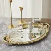 European Style Retro Vanity Mirror Tray Dressing Table Jewelry Cosmetic Perfume Storage Tray Decoration Display Home Ornament 2