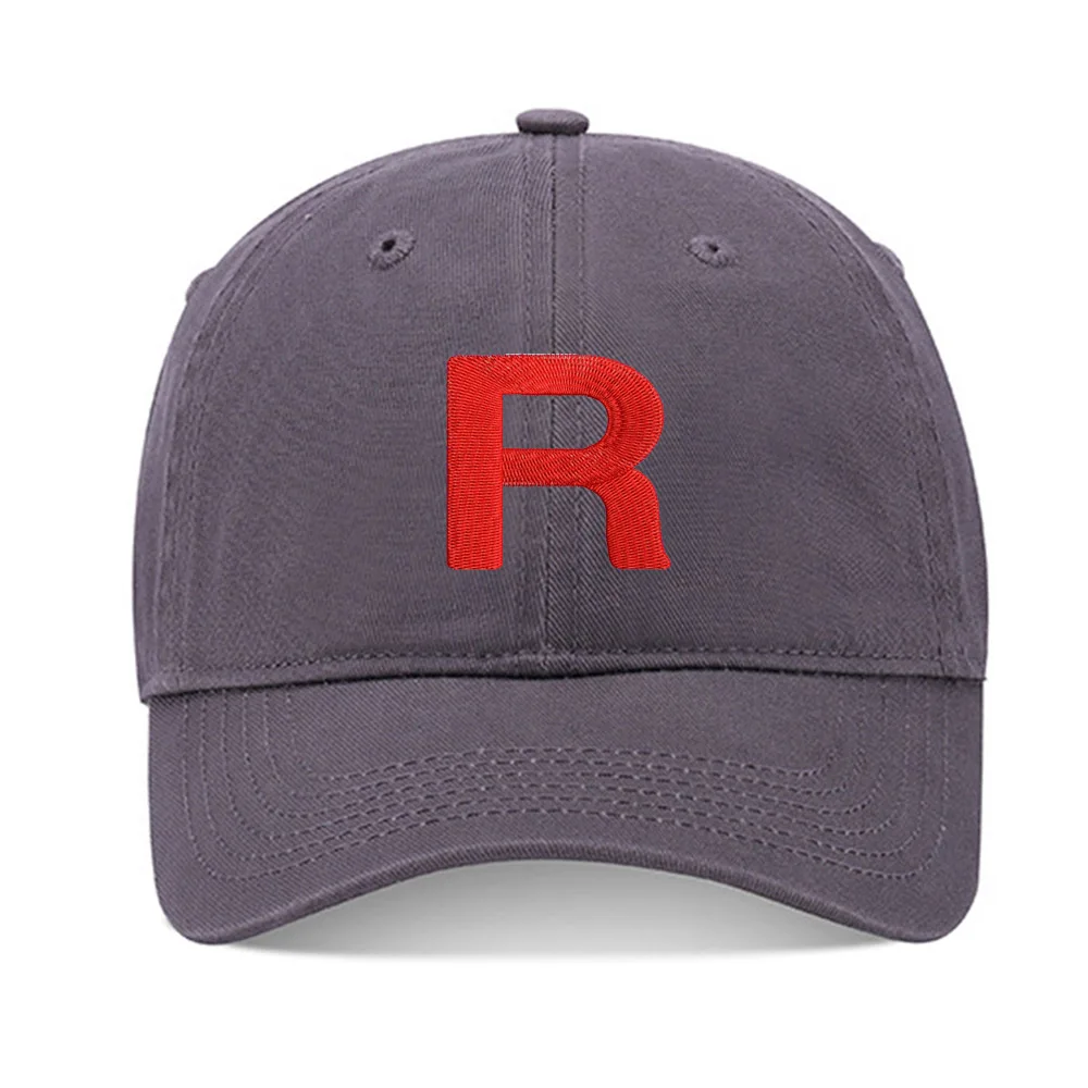 Lyprerazy Baseball Caps Team Rocket Unisex Embroidery Baseball Cap Washed Cotton Embroidered Adjustable Cap 4