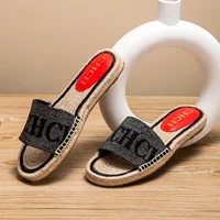 Slippers Women's  Simple and Comfortable Handmade Hemp Bottom Sandals Beach shoes - Image 2