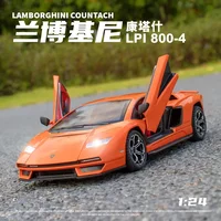 1:24 Lamborghini Countach LPI 800-4 Alloy Sports Car Diecast Model Sound Light Toy Display Ornaments Gift for Childrens C148 2