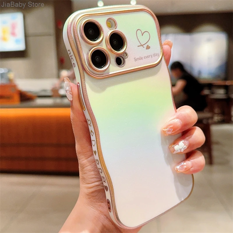 Coque de protection pour appareil photo en forme de cœur avec liquide pailleté de luxe pour iPhone 11 12 13 14 15 16 Plus Pro Max_voghion.com