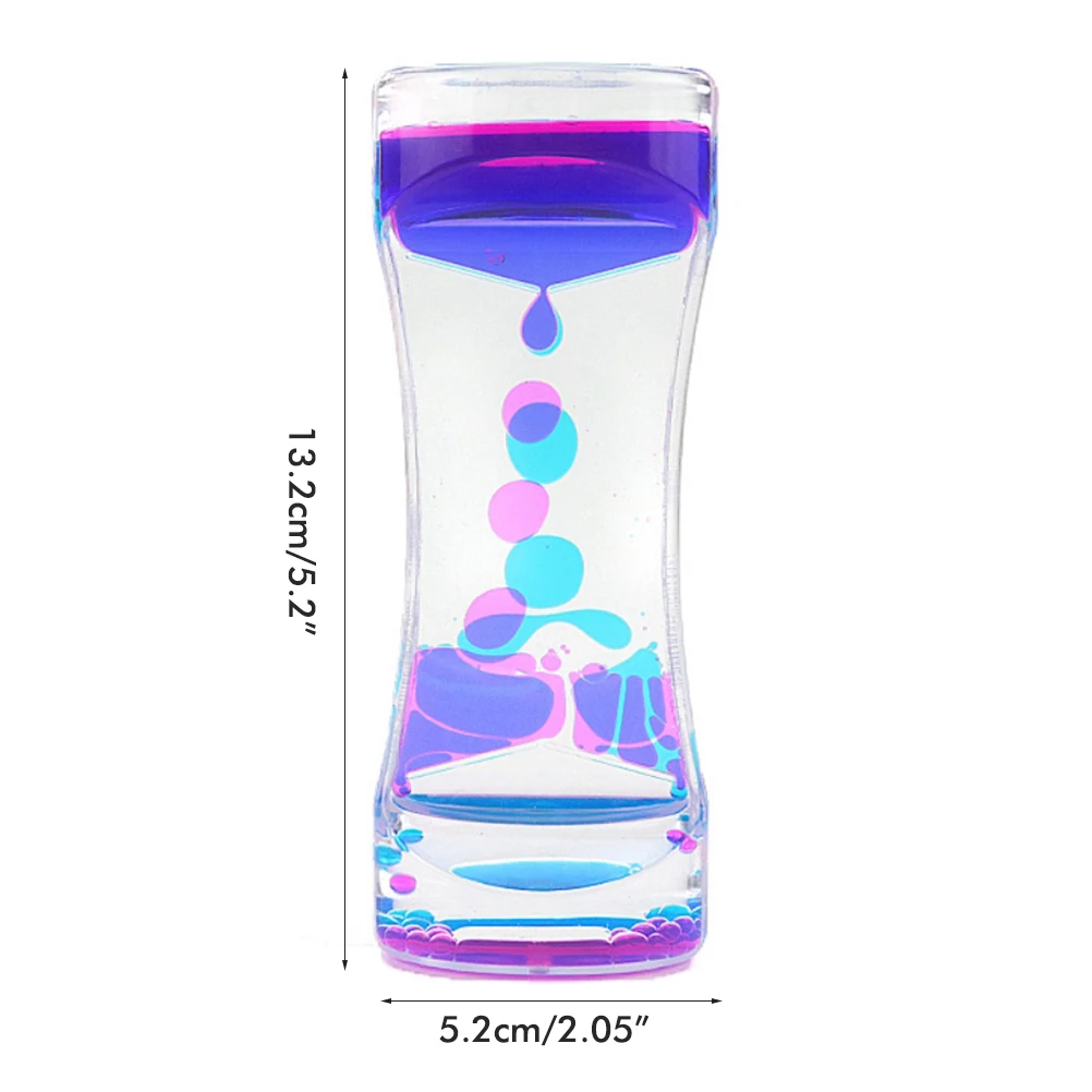 Double Color Sand Hourglasses Colorful Liquid Timer Anxiety Relief Liquid Motion Timer Bubble Oil Hourglaslock Home Decor