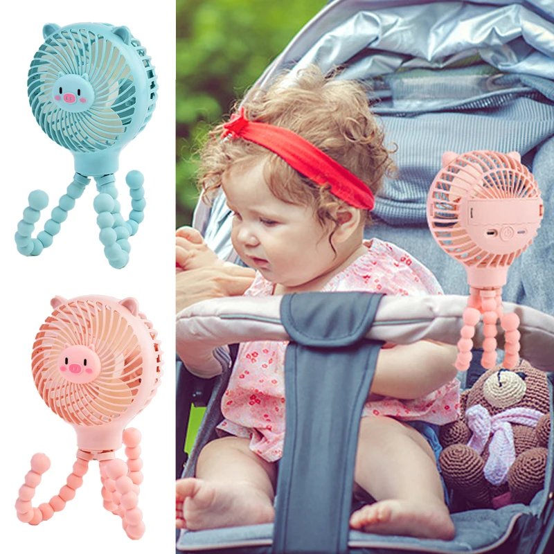 Fan for Cart Stroller Fan Portable Outdoor Fan Clip On for Baby 600mAh USB Rechargeable Handheld Electric Fan for Home 3 Speeds