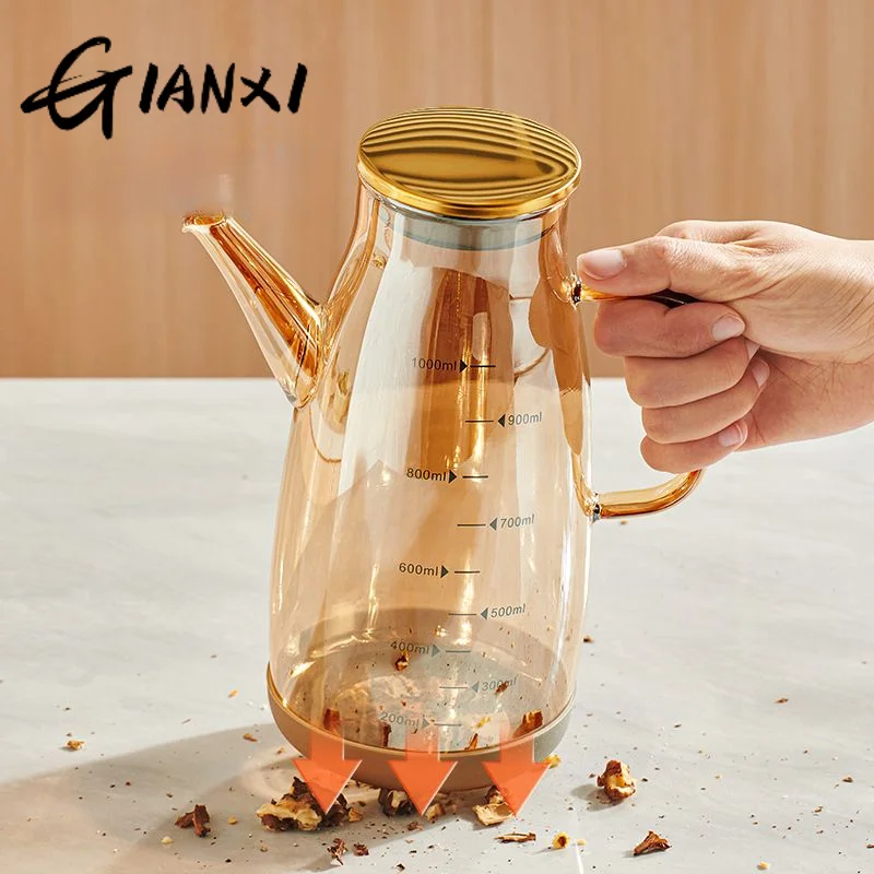 GIANXI Kitchen Home Cooking Oil Bottle Large Capacity Amber Oil Bottle Set Thickened Food Grade Leakproof Seasoning