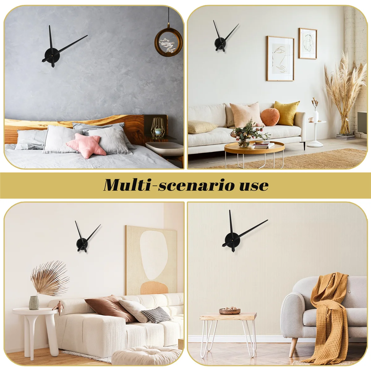 3D Clock Hands,DIY Large Clock Movement Mechanism Needles,Wall Accessories Part Replacement,Black HOT