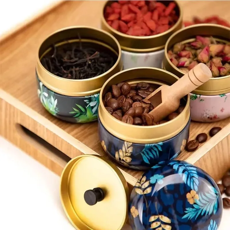 Storage Can Storage Box Storage Jar Herb Storage Container Honey Storage Container Medicine Storage Container Household Storage Sets Storage Sets Portable Retro Metal Tea Can Chinese Candy Coffee Bean Tea Bag Sealed Moisture-proof Container Personalized Storage Supplies