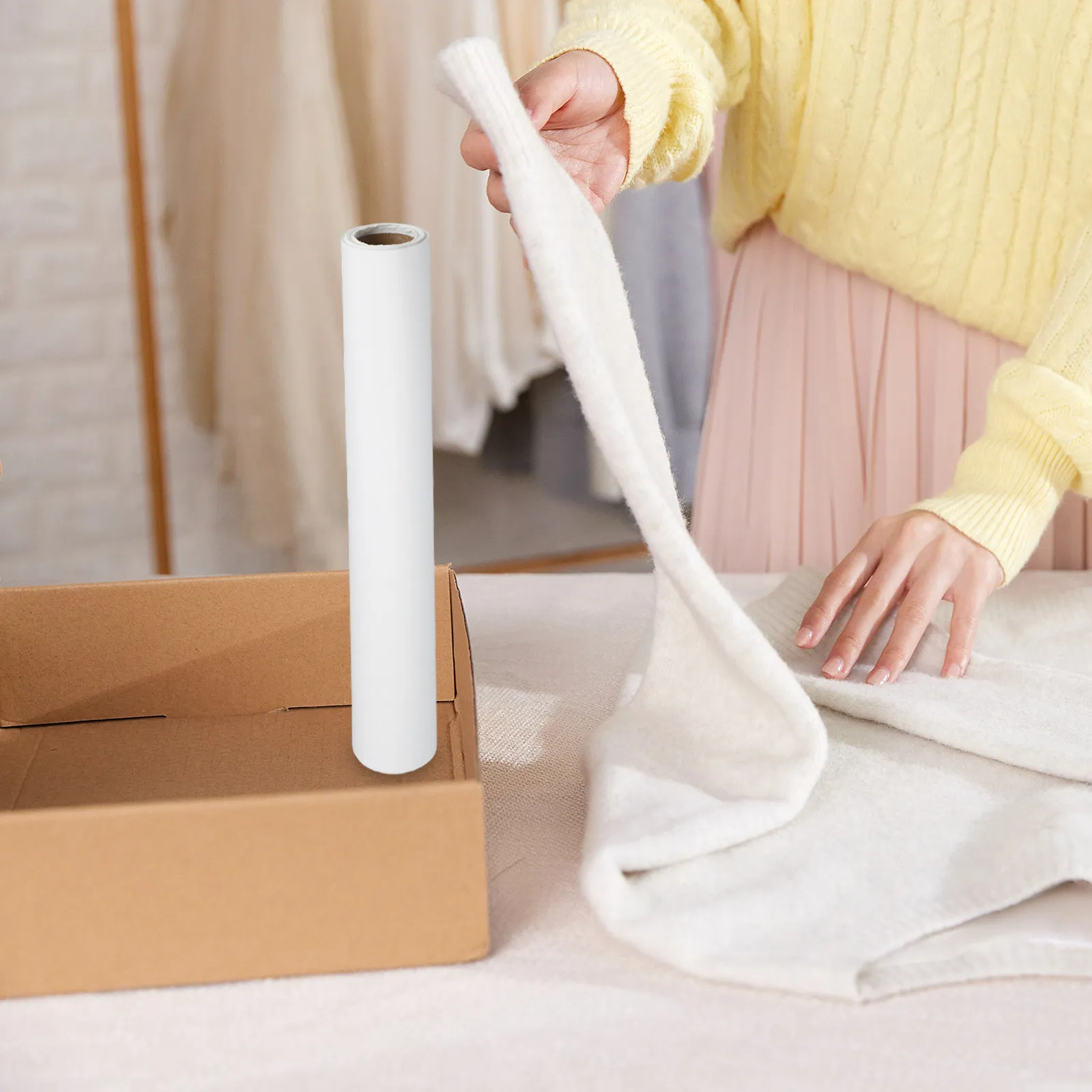 선물 포장, DIY 공예, 꽃꽂이, 포장, 예술 프로젝트, 우아한 장식 시트용 흰색 티슈 롤