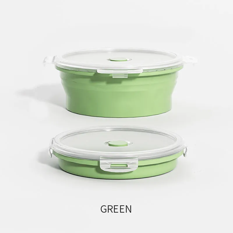 Collapsible Silicone Food Storage Bowls with Lids