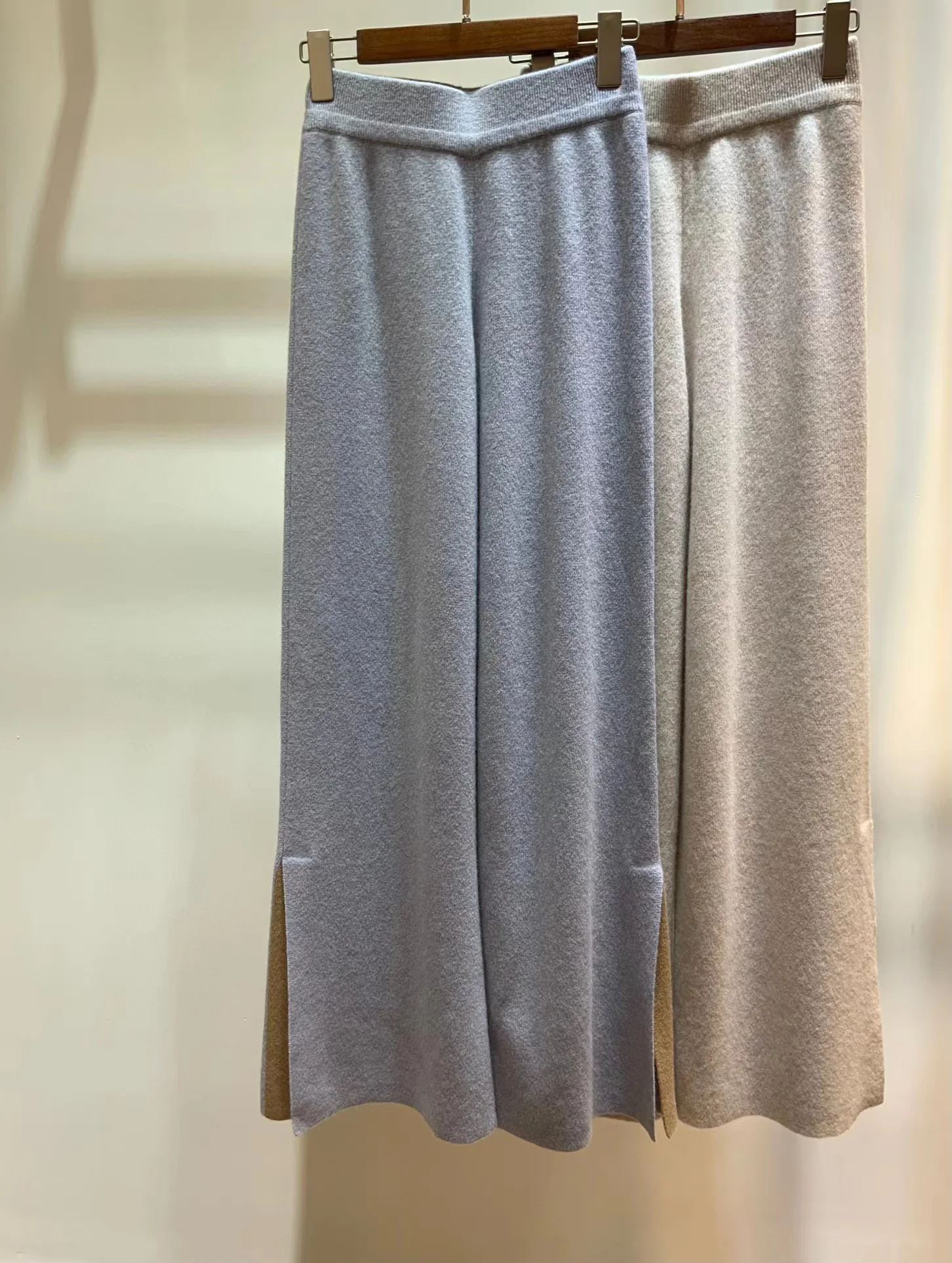

100% Cashmere High Quality Wide Leg Casual Style Knitted Pants