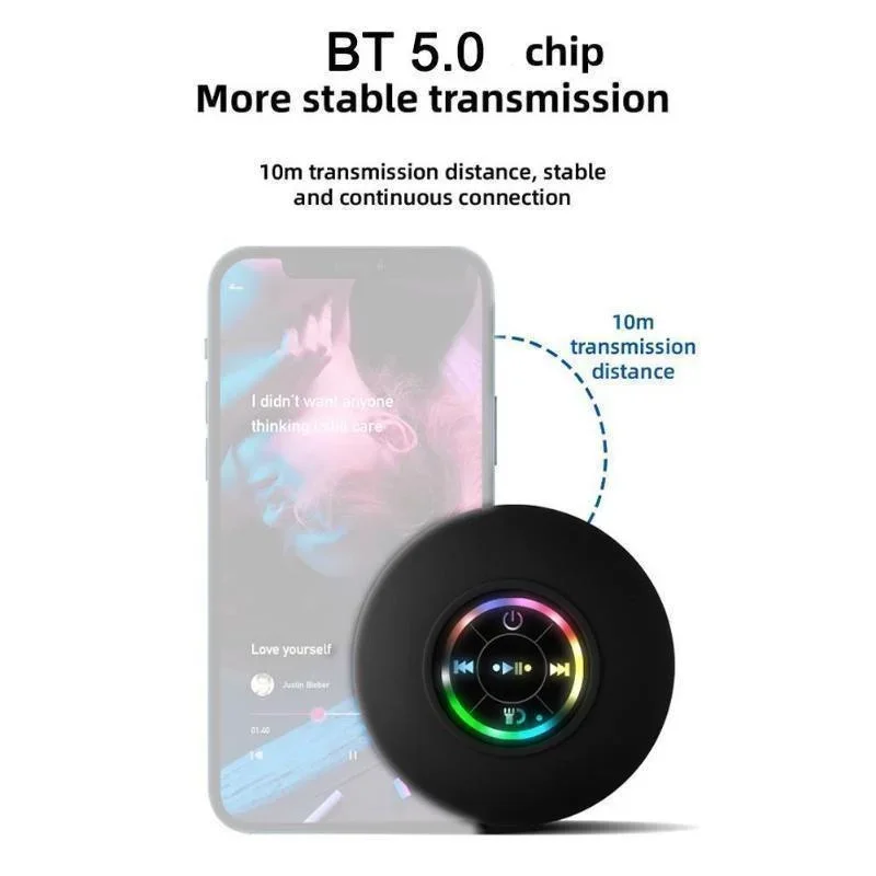 Portable Suction Cup Waterproof Luminous Bluetooth Speaker bluetooth speaker