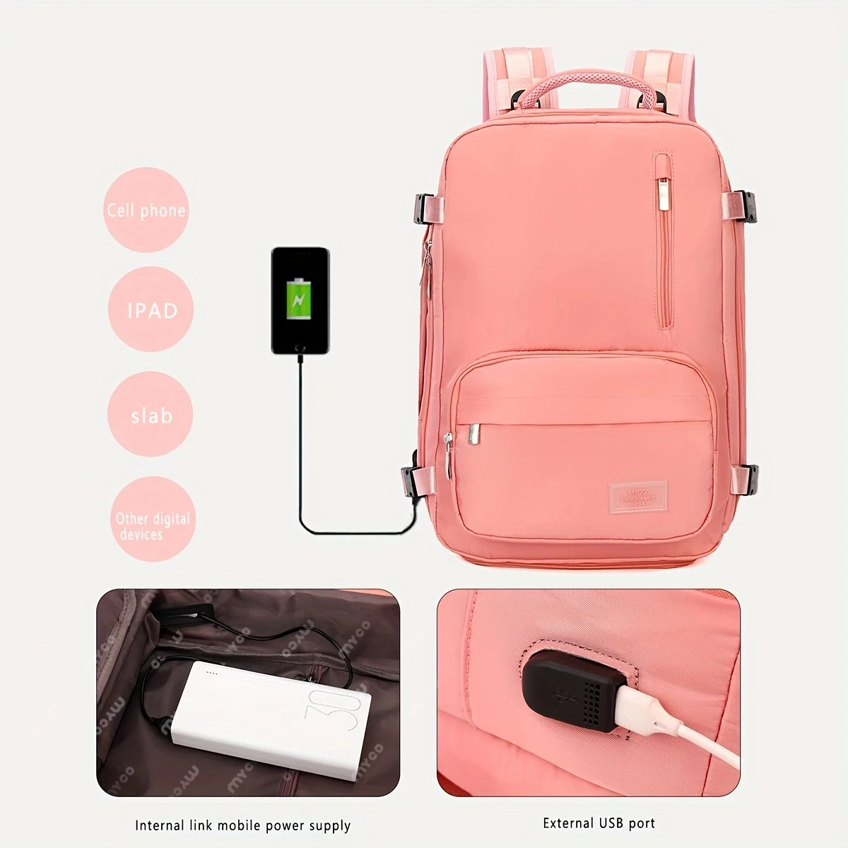 Travel Backpack Men's Business Backpack School Bag with Shoe Warehouse Large-Capacity Laptop Waterproof Fashion Backpack