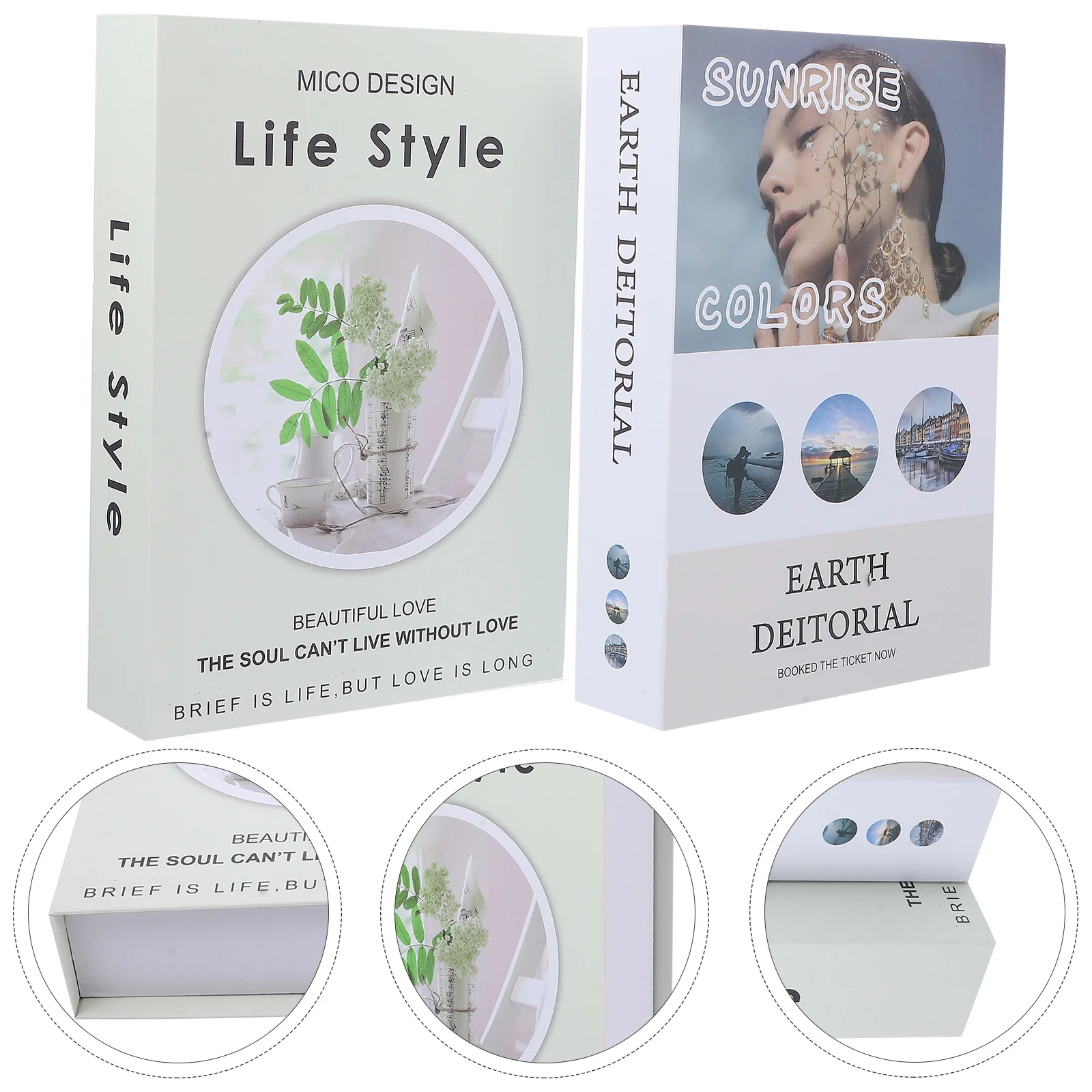 2 Pcs Creative Decoration Book Model Simulation Medern Simple Photography Props Desktop