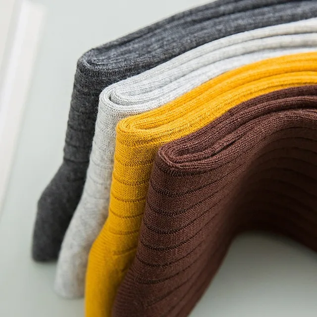 Autumn Winter Pure Color Mens Socks Cotton Warm Black and White Happy Socks Male  Gifts for Men EUR 39-44 387 6