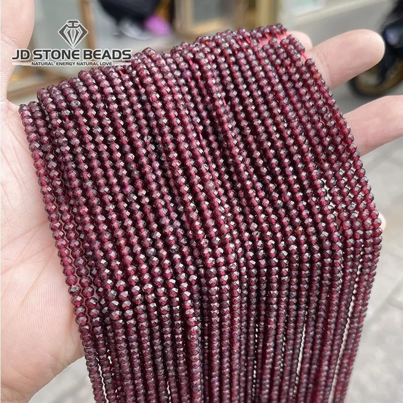 

Natural Wine Red Garnet Faceted Abacus Beads 4*3mm Loose Spacer Rondelle Bead For Jewlery Making Diy Bracelet Necklace Accessory