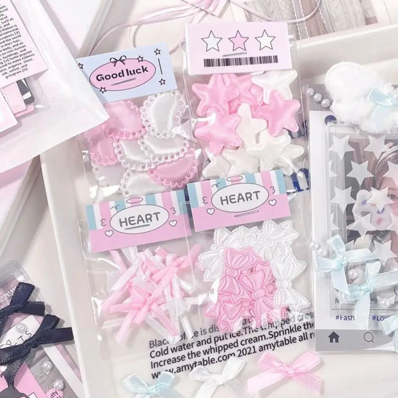 5/10pcs/pcak Pink White Bow Heart Packaging Material Card Cover DIY Decoration Ins Photocard Holder Material Accessories Gift 2