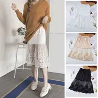 Jupon en dentelle florale 70 cm, sous-jupe en maille pour Cheongsam, jupe de sécurité taille haute streetwear, jupon d'été 2