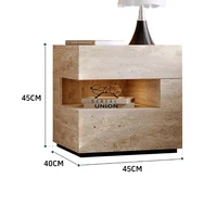 Wabi Sabi Minimalist Nightstands Rectangle Trendy Premium Glam Nightstands Bedroom Hidden Storage Mesilla De Noche Furniture 2