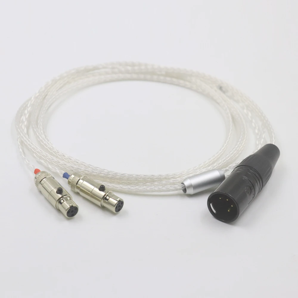 

16 Core Pure Silver Balanced 2.5mm 4.4 6.5 XLR Headphone Replace Upgrade Cable for HDD HPC1 2 3 4 5 HDDphone HEDD Audio