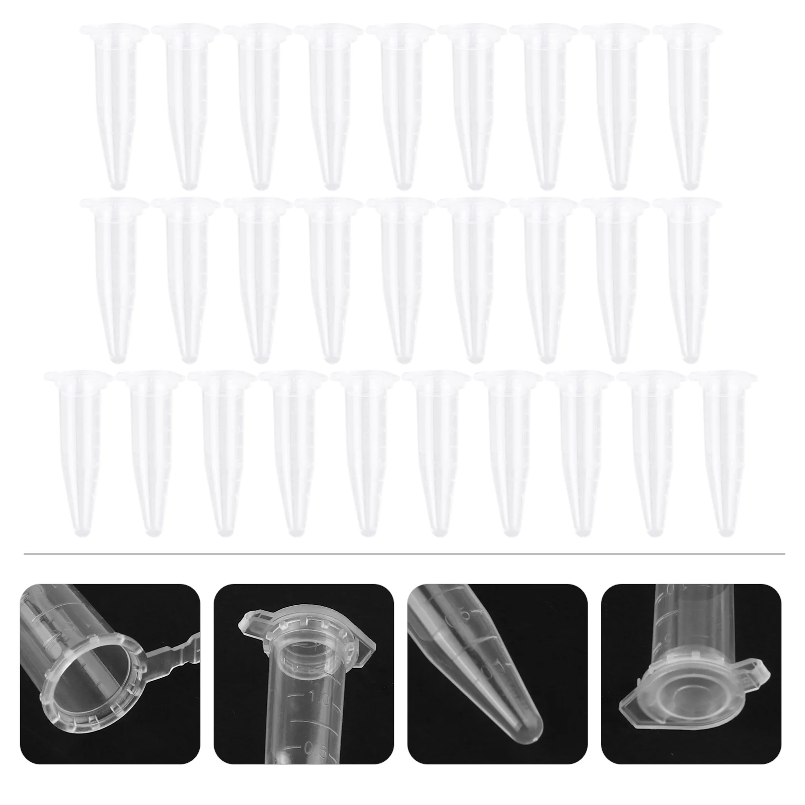 

1000 Pcs Centrifuge Tube Sample Storage Containers Plastic Test Tubes Lids Vials Caps Clear Laboratory Consumables Bottles