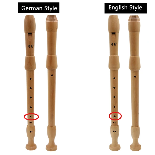 Qimei Holes Alto F Maple Wood Flute German Style Recorder, 41 OFF