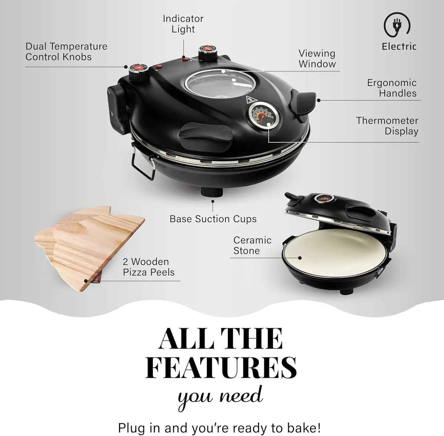 Crispy Crust Pizza Oven by  Electric Pizza Oven Indoor Portable, 12 Inch Indoor Pizza Oven Countertop 5