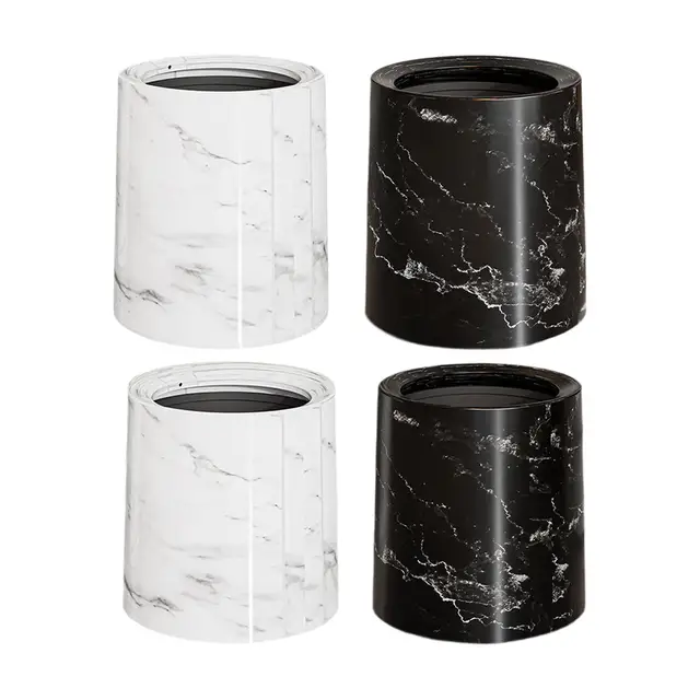 Trash Can Bathroom Bin Round Chinese Style Garbage Container Wastebasket for 2