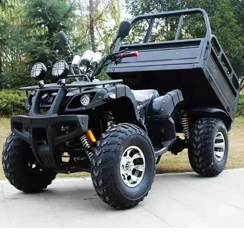 Automatic Farm ATV 250cc Quad ATV Cargo with 1x1M Trailer Shaft Drive Off-road All-terrain Dune Buggy 125cc four wheel little bull atv electric motorcycle all terrain off road bike mountain bike automatic clutch customizable