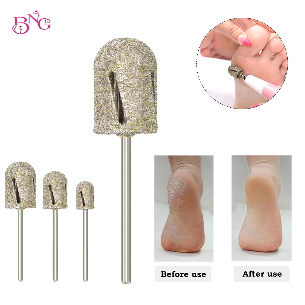 BNG Diamond Drill Bit 3/32 Rotary Burr Foot Cuticle Clean Manicure Pedicure Tools Drill Accessories Nail Mills Cutters 7pcs set diamond nail drill bit rotery electric milling cutters for pedicure manicure files cuticle burr nail tools accessories