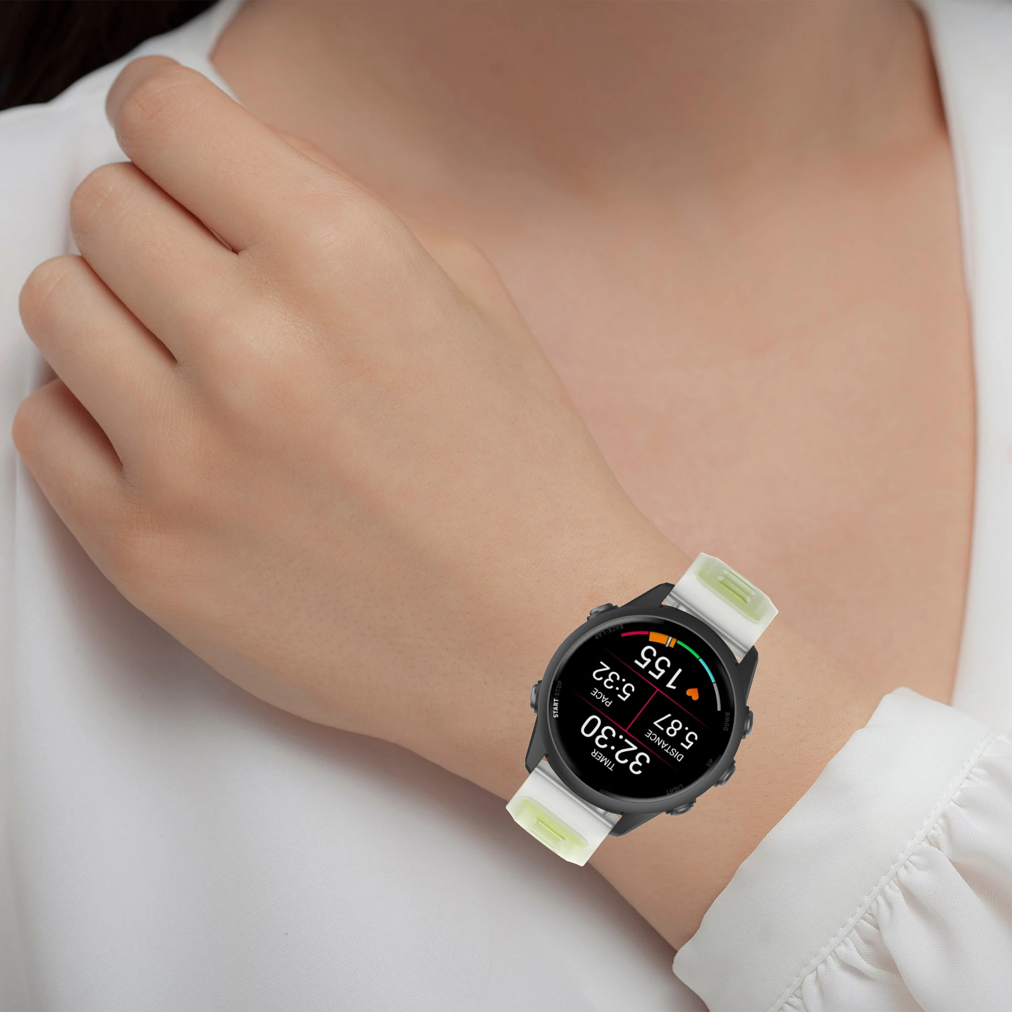 Semi-Transparent Jelly Color Silicone Watch Strap, 20mm/22mm