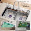 Kitchen Sink 304 Stainless Steel Embossed Large Single Slot Silver Multifunctional Sinks Undermount Basin 3